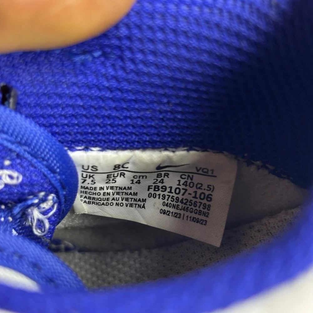 Nike Dunk Low Kentucky Varsity Leather Royal Blue White Sneaker Toddler Size 8C